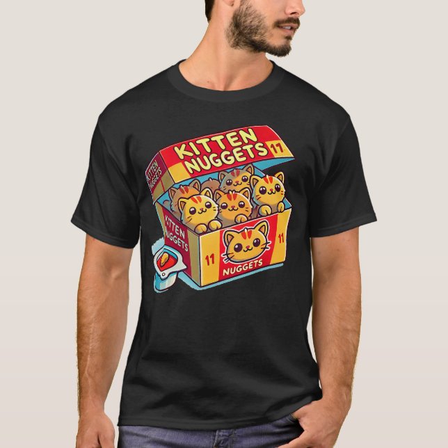 Camiseta Kitten Nuggets Food Pun Cat Lover Chicken Nuggets (Frente)