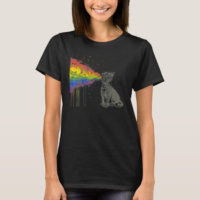 Camiseta Kitten Puking Rainbows (Frente)