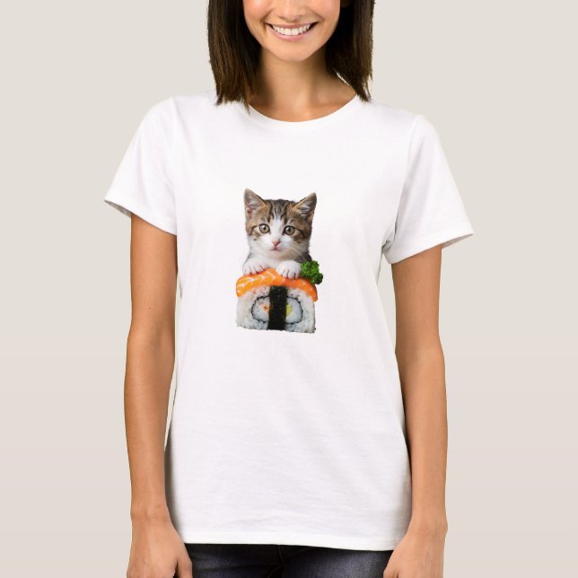 Camiseta kitten sushi (Frente)