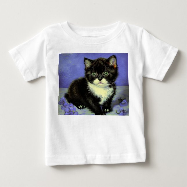 Camiseta Kitten Tuxedo Van Gogh (Frente)