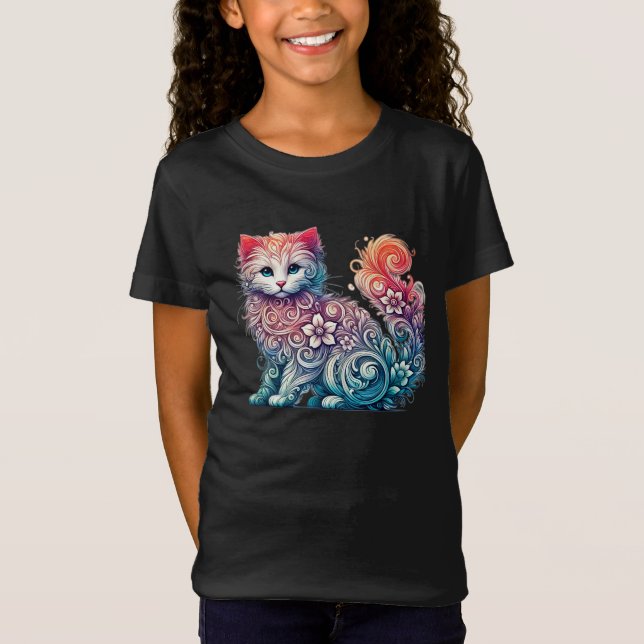 Camiseta Kitten Whimsical Watercolor (Frente)