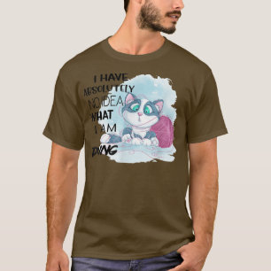 Camiseta Kitten Yarn Novelty tricotando Gatinho Humor Anima