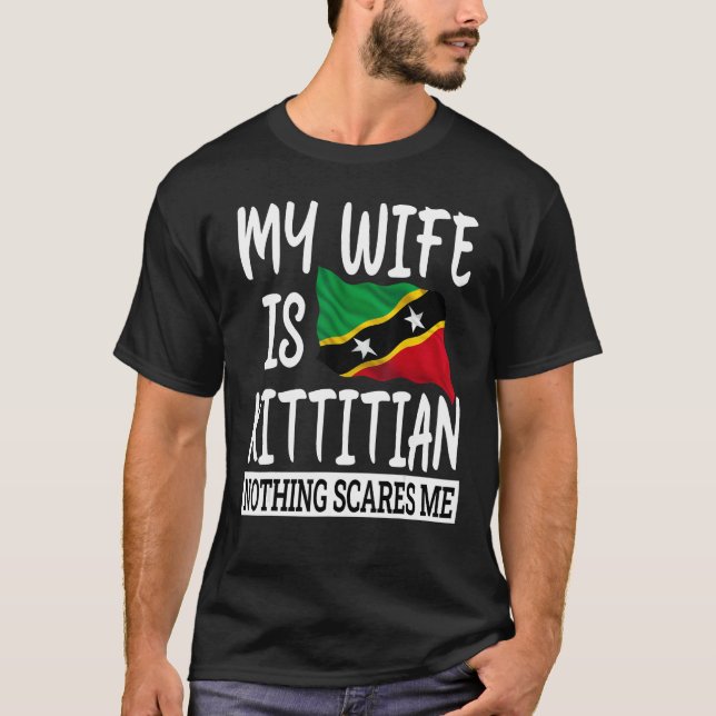 Camiseta Kittitian Wife Santo Kitts e Nevis Roots Marido (Frente)