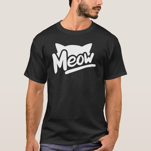 Camiseta Kitty Cat Meow com lindas orelhas de gatinho (Frente)