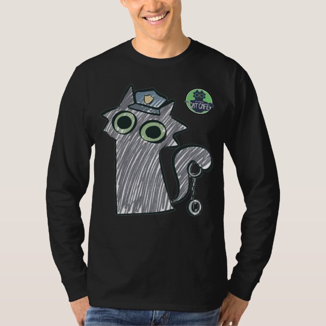 Camiseta Kitty Cop – Purrtect & Serve Masculino  (Frente)
