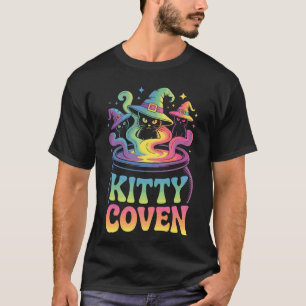 Camiseta Kitty Coven Gatos de Bruxa Adoráveis, Caldeirão Má