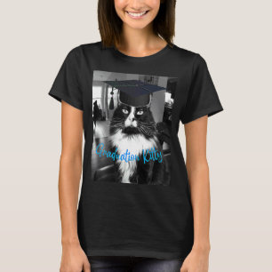 Camiseta Kitty de Formatura Gato Preto e Branco Graduando