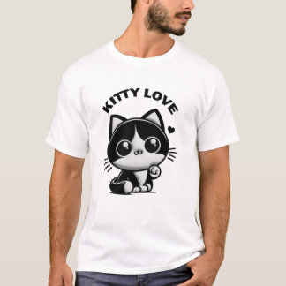 Camiseta Kitty Love: Noir Cute Kitten
