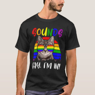 Camiseta Kitty Orgulho Lgbt Arco-íris Soa Gay Eu Estou Em C