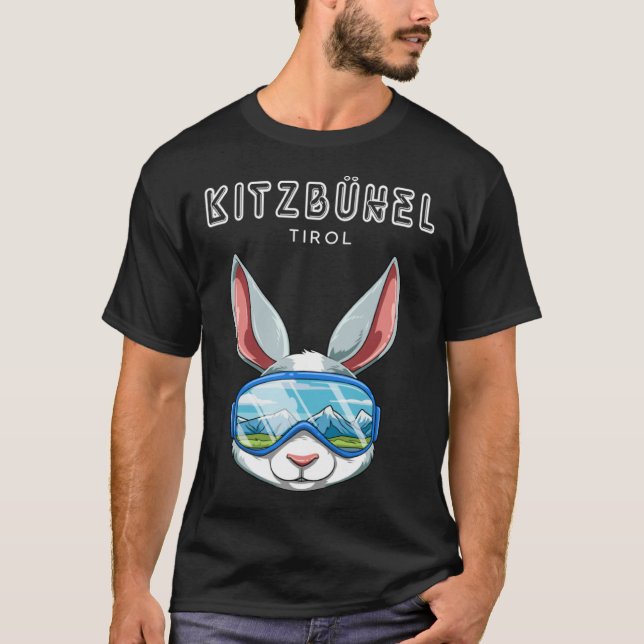 Camiseta Kitzbühel Tirol Austria Retro Ski Rabbit (Frente)