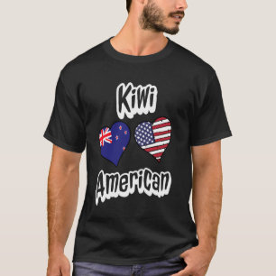 Camiseta Kiwi Bandeira Americana Corações Combo Nova Zelând