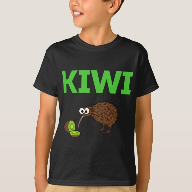 Camiseta Kiwi Bird e fruta Engraçada Birdwat Nova Zelândia (Frente)