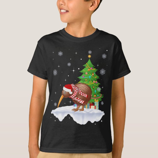 Camiseta Kiwi Bird Gift Santa Hat Natal (Frente)