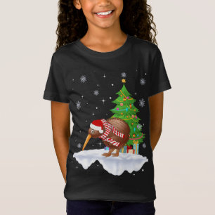 Camiseta Kiwi Bird Gift Santa Hat Natal