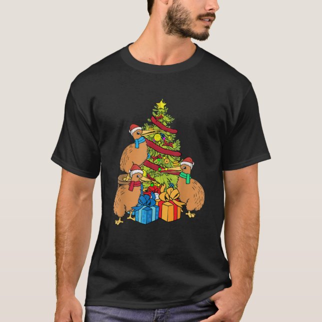 Camiseta Kiwi Bird Kids Árvore de Natal Nova Zelândia Ki (Frente)