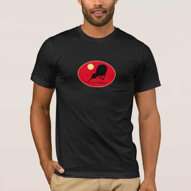 Camiseta Kiwi Bird & Moon, Nova Zelândia, Bro Fashion/Tee (Frente)