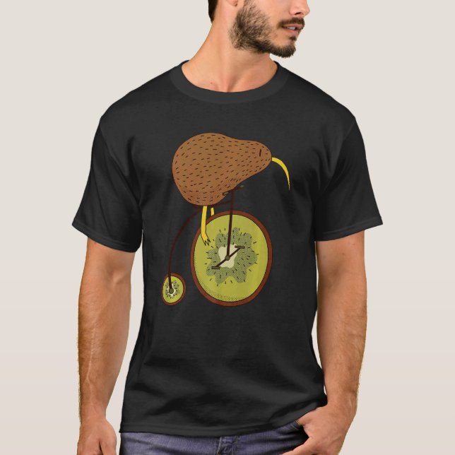 Camiseta Kiwi bird riding a kiwi bike  animal & fruits bicy (Frente)