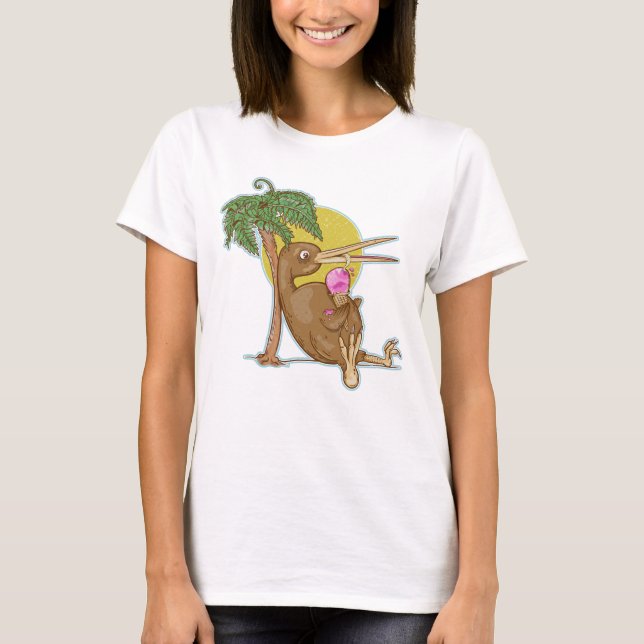 Camiseta Kiwi comendo um icecream (Frente)
