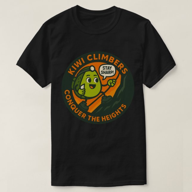 Camiseta Kiwi Escaladores Conquistam as Alturas (Frente do Design)