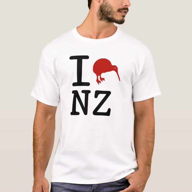 Camiseta Kiwi Eu Amo a Nova Zelândia (Frente)