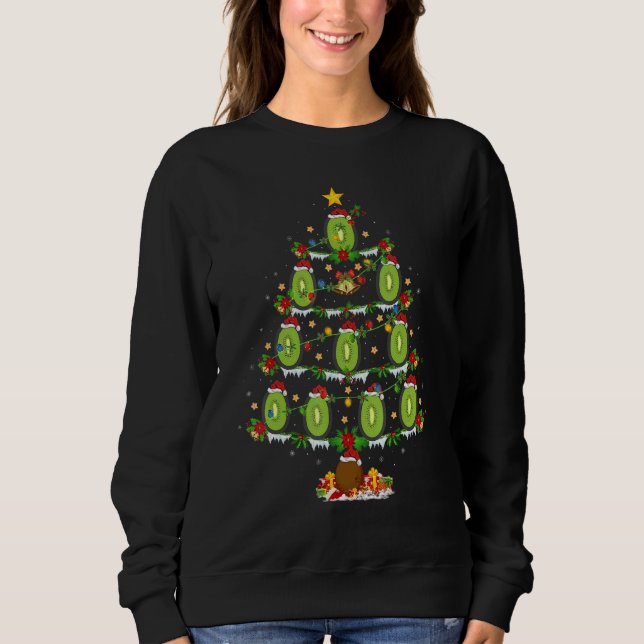 Camiseta Kiwi Fruit  Xmas Lights Kiwi Fruit Christmas Tree (Frente)