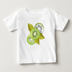 Camiseta Kiwi, frutado, verde e branco, fresco, suculento, 
