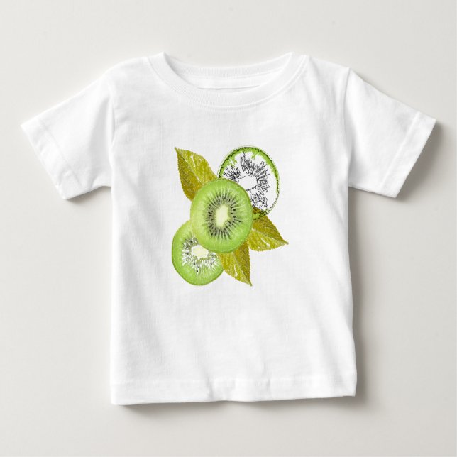 Camiseta Kiwi, frutado, verde e branco, fresco, suculento,  (Frente)