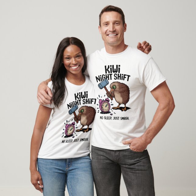 Camiseta Kiwi Night Shift - Sem Dormir, Apenas Esmague! (Unissex)