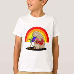 Camiseta kIWI tocando violão acústico