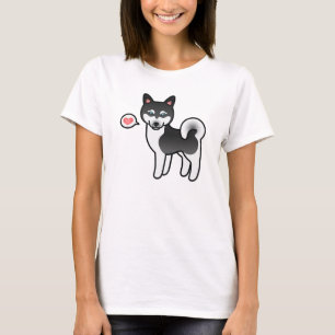 Camiseta Klee Kai Dog Love, Do Alasca Branco E Negro