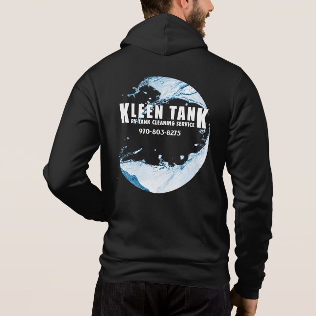 Camiseta Kleen Tank Blue com capuz com zíper na frente e de (Verso)