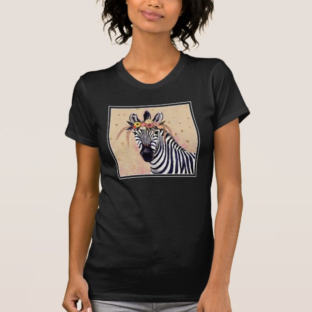 Camiseta Klimt Zebra | Adornada Em Flores (Frente)