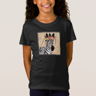 Camiseta Klimt Zebra   Coroa De Flores