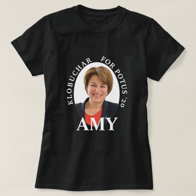 Camiseta Klobuchar para POTUS com retrato (Frente do Design)
