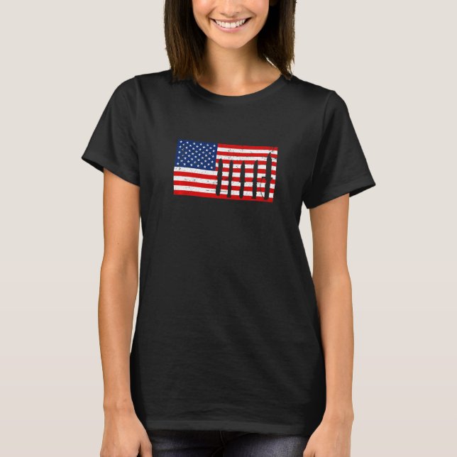 Camiseta Knife Collector Knives Coletando o American Flag C (Frente)