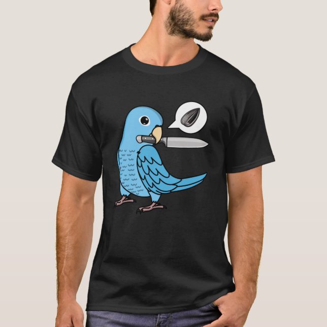 Camiseta Knife Parrot Quer Seeds I Blue Parrotlet (Frente)