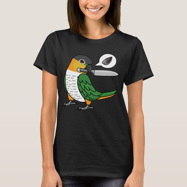 Camiseta Knife Parrot quer Seeds I Preto cheque Caique (Frente)