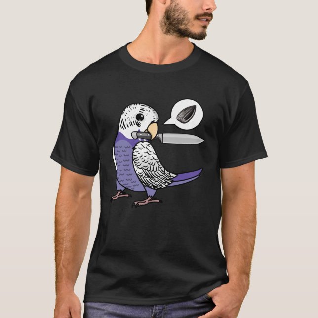 Camiseta Knife Parrot quer Seeds I Violet Budget Budgeriga (Frente)