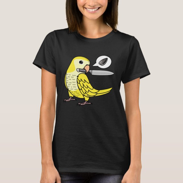 Camiseta Knife Parrot Quer Seeds I Yellow Lutino Monk Para (Frente)