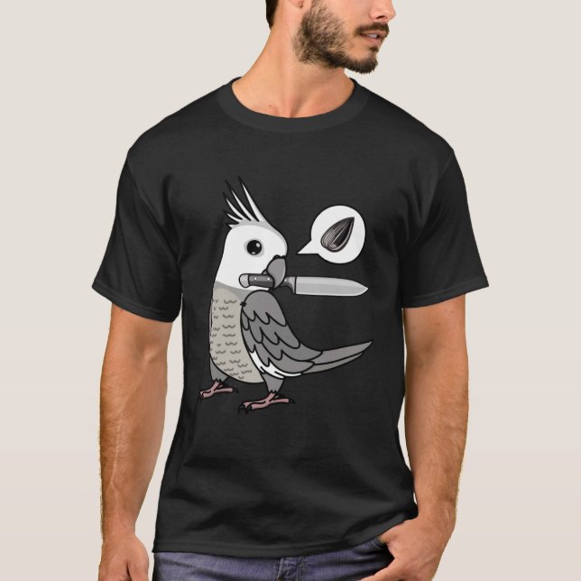 Camiseta Knife Parrot Quer Sementes I Cinza Branca (Frente)