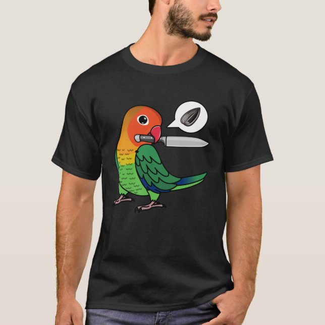 Camiseta Knife Parrot Quer Sementes I Fischers Lovebird (Frente)