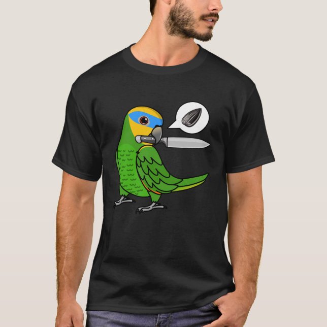 Camiseta Knife Parrot Quer Sementes Na Amazônia Laranja (Frente)