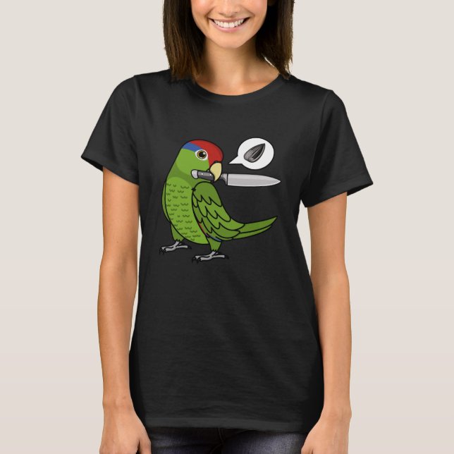 Camiseta Knife Parrot Quer Sementes na Amazônia Vermelha Me (Frente)