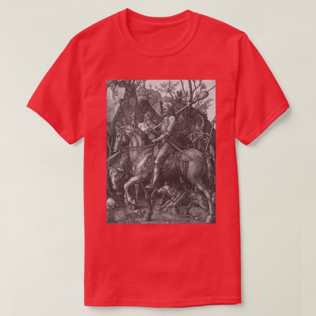 Camiseta Knight Death and the Devil by Albrecht Drer 1513 (Frente do Design)