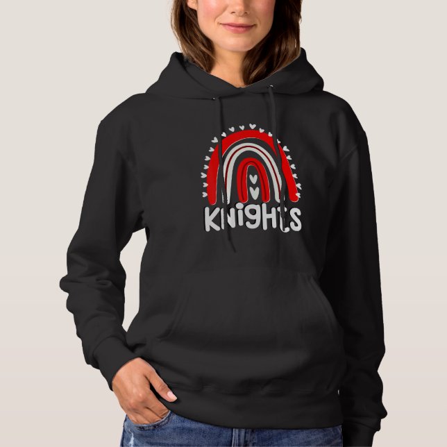 Camiseta Knights School Mascot Hearts Rainbow Knight Sports (Frente)