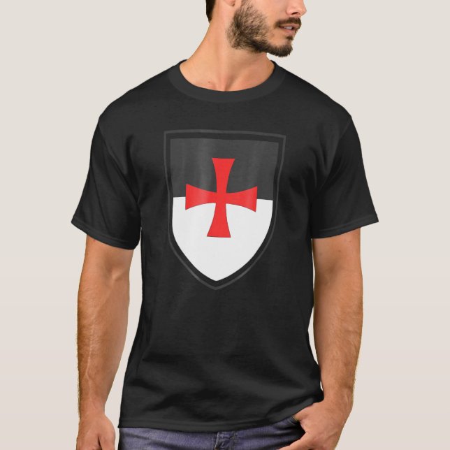 Camiseta Knights Templar Shield Cross Cruzes Cristo Warri (Frente)