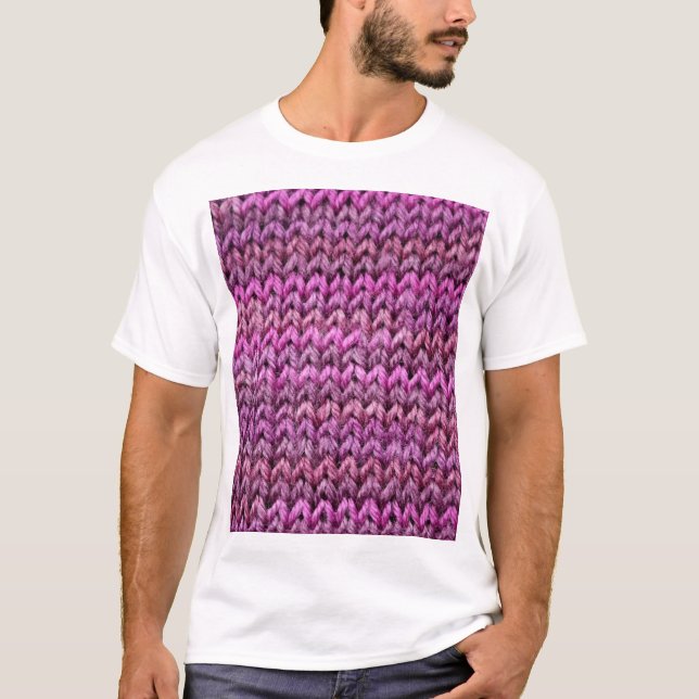 Camiseta Knit Harmony: Textura de distribuição roxa (Frente)