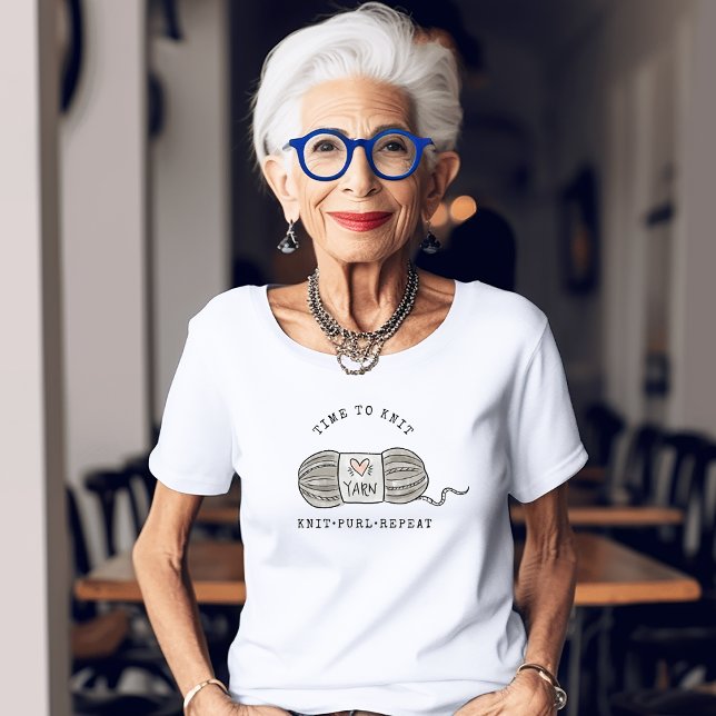 Camiseta Knit Purl Repeat Knitters (Criador carregado)