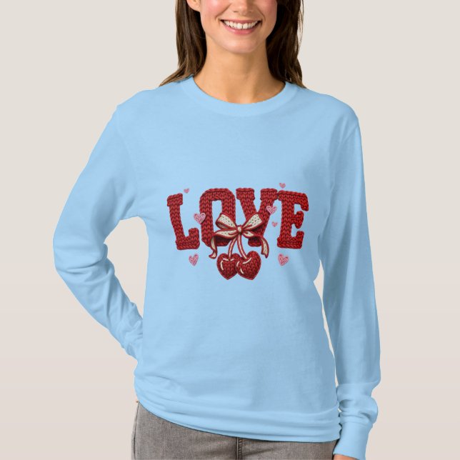 Camiseta Knitted Love Womens Tshirt  (Frente)