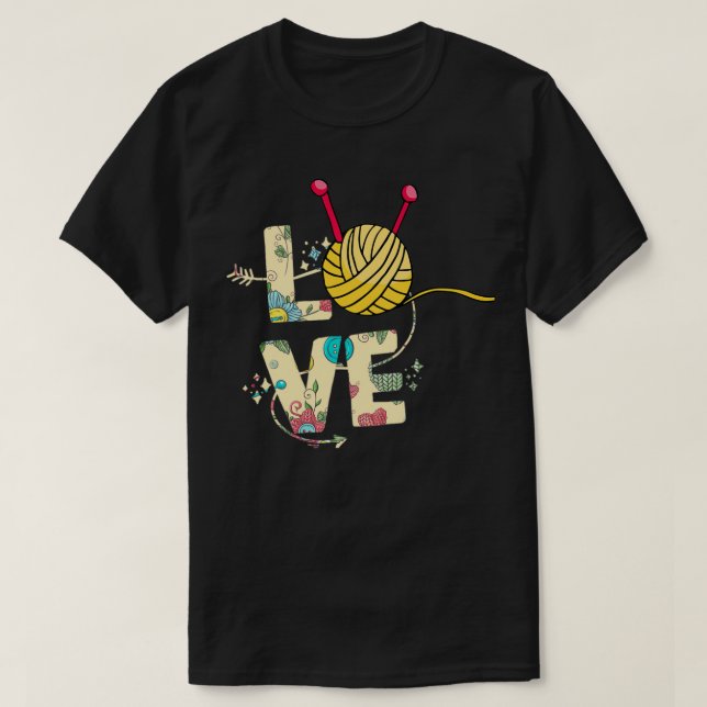 Camiseta Knitter Design Knitter Crochet Love Knit e Croc (Frente do Design)